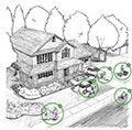 hand drawn illustration of house Water Health Thumbnail- Protecting water quality for